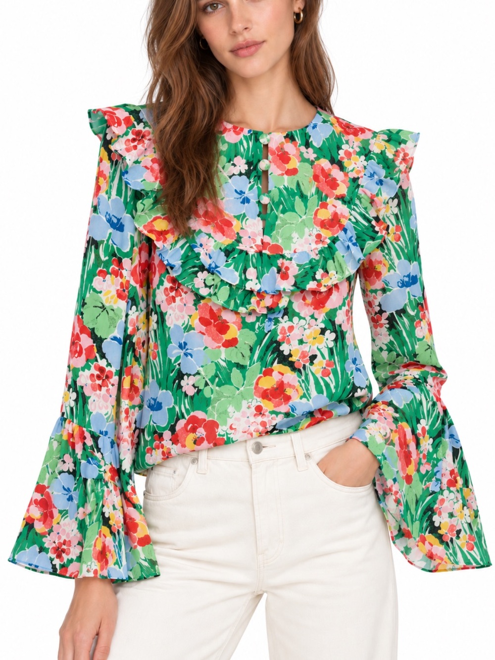 Paris Atelier by & Other Stories Floral Ruffle Blouse